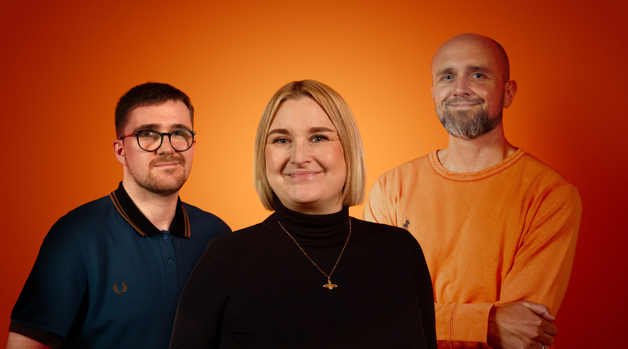 Absolute&#39;s new digital team members Aaron Hargreaves, Gemma Illidge and Sam Austin